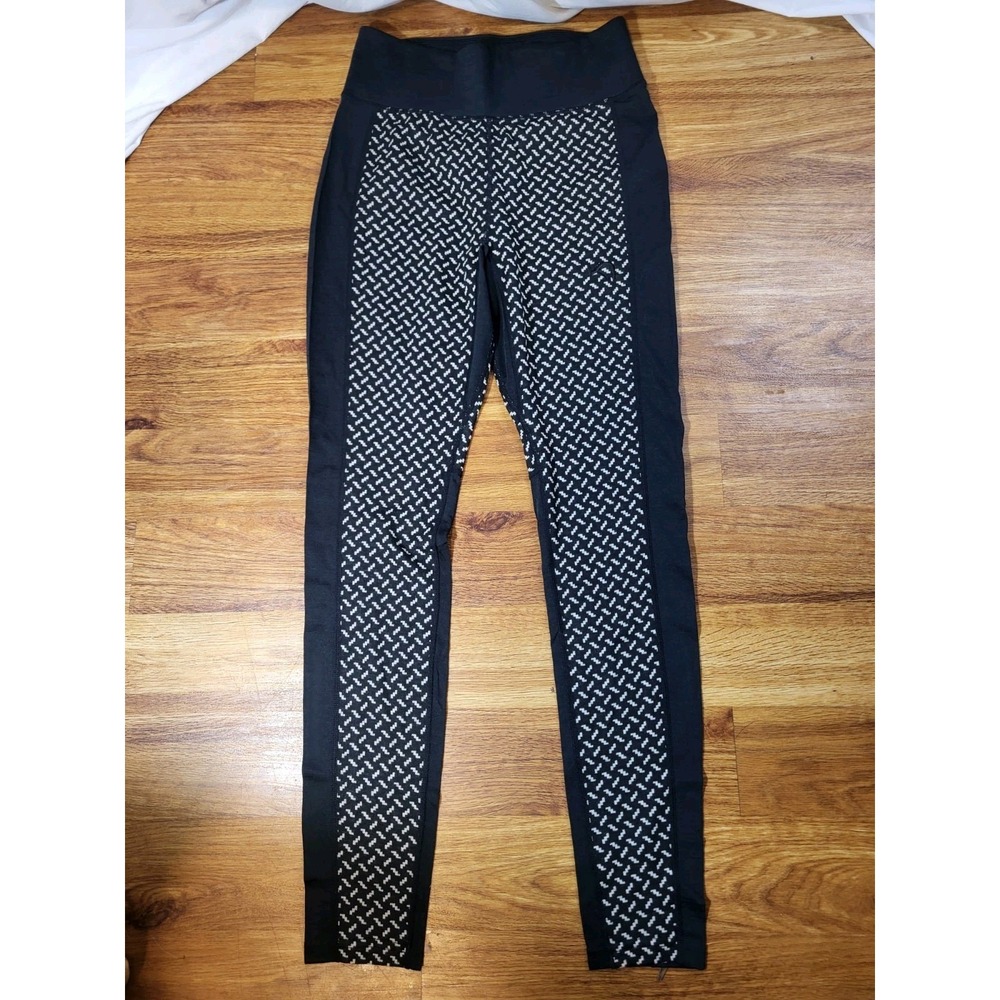 NWOT Kari Traa Merino Wool Blend Base Layer Nordic Pattern Pants Women's M Black